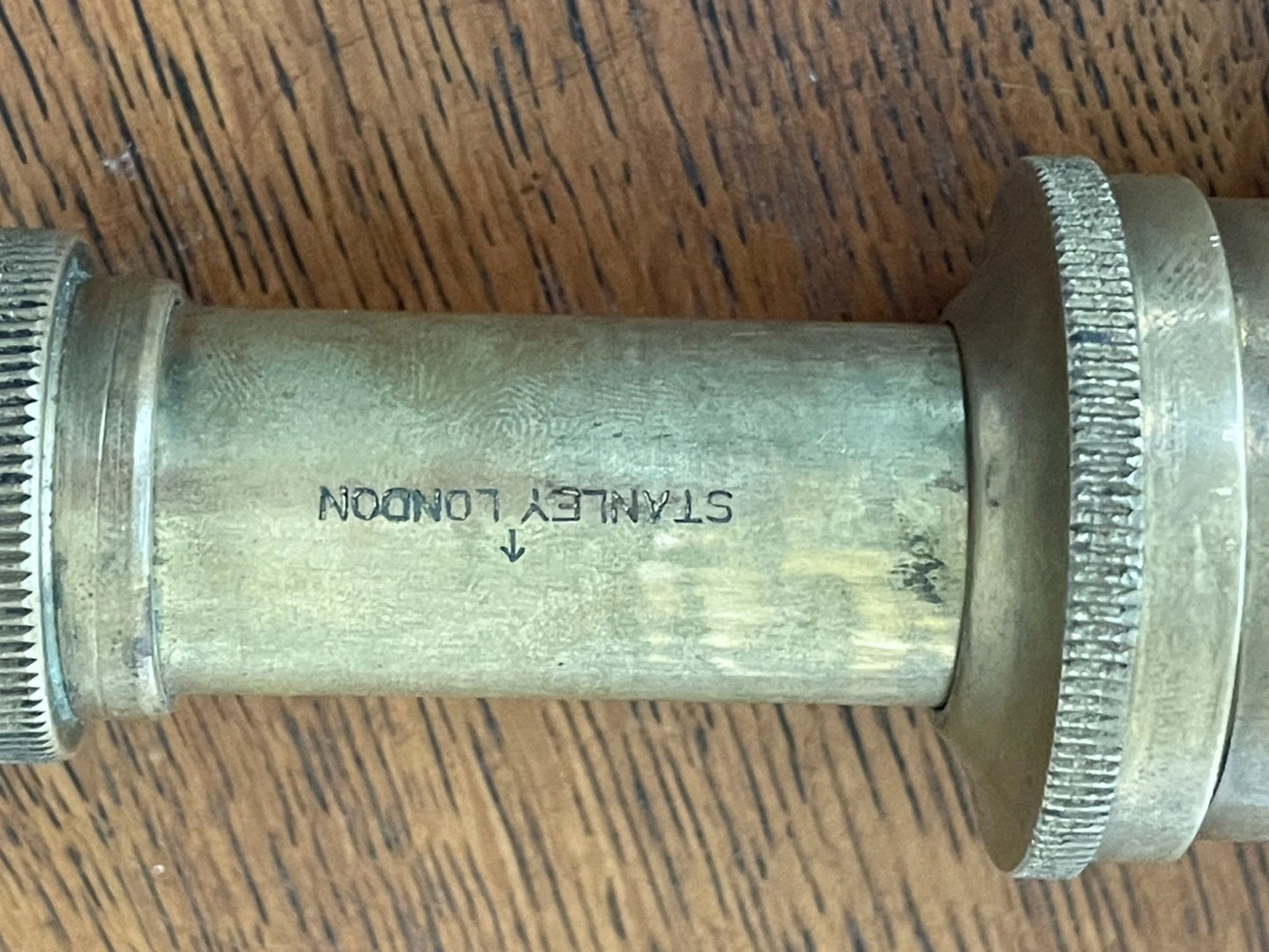Antique Stanley London Brass Field Microscope – Compact Pull-Tube Optical Instrument (c.1910–30)